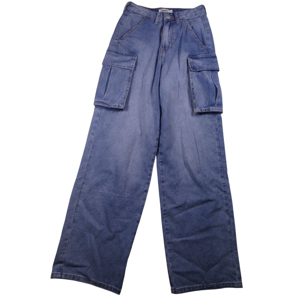 Rue 21 Women's Multi Pocket Cargo Blue Jeans -‎ Size 2